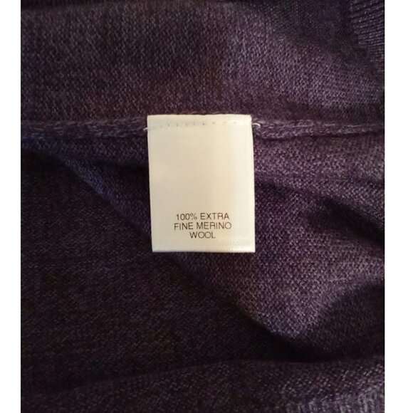 TURNBURY Purple Extra Fine Merino Wool V-Neck Long Sleeve Sweater Sz L - Picture 7 of 8